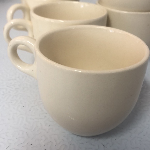 Set of 6 USA pottery ivory cappuccino cups - Picture 4 of 4
